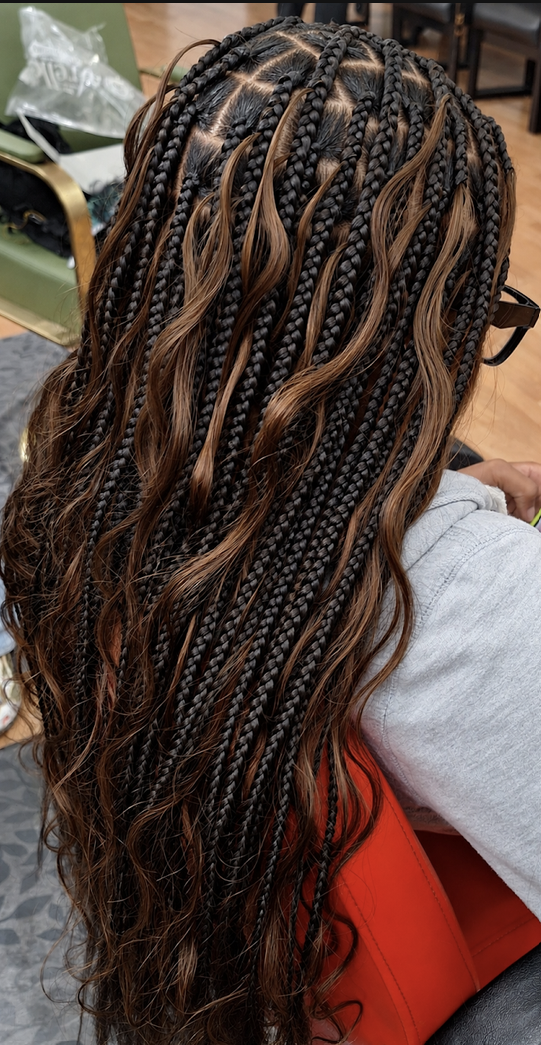 Boho knotless braids by Pelo De Rosé